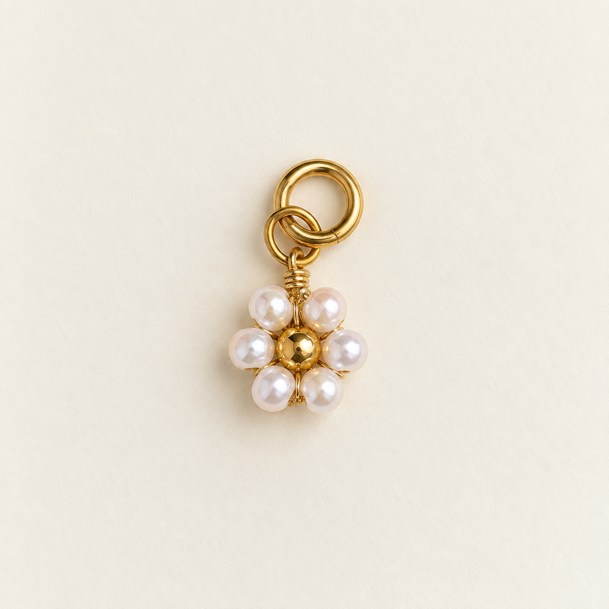 Pearl White Flower Charm