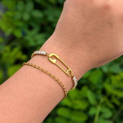 Safety Pin Tennis Bracelet