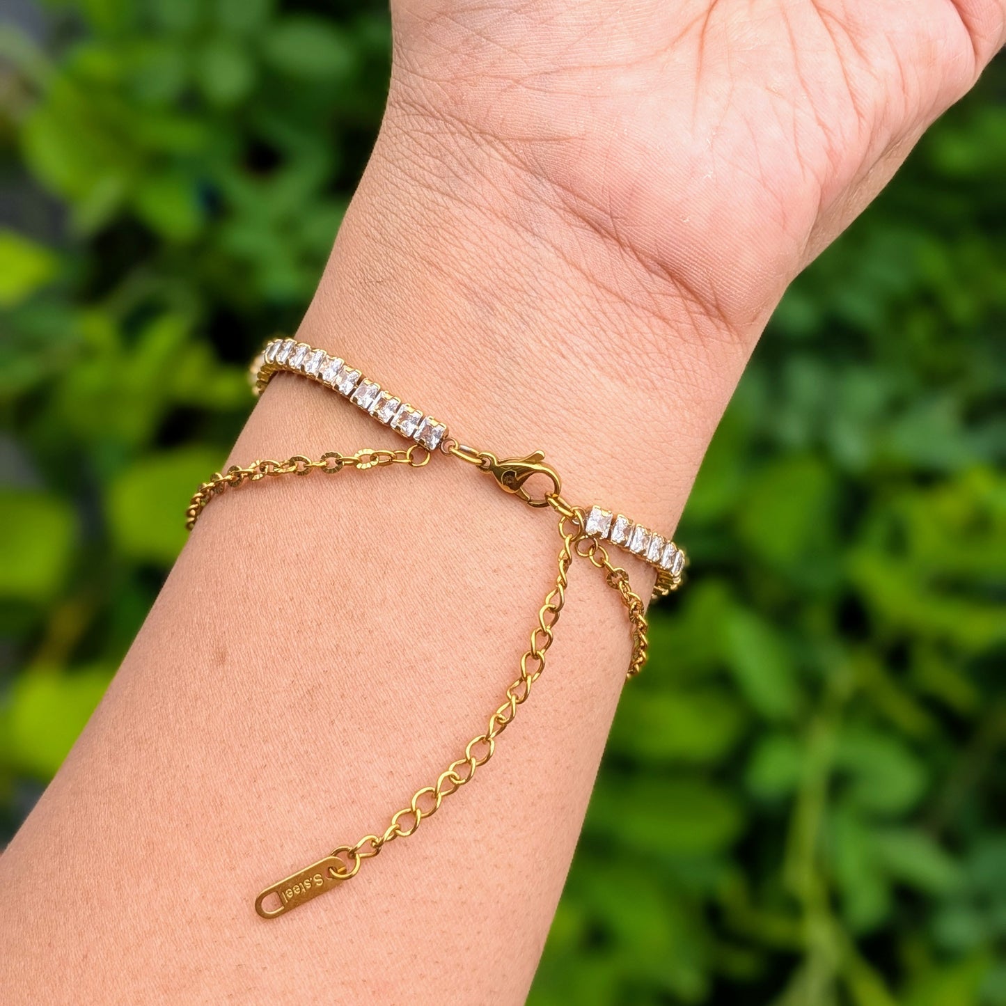 Safety Pin Tennis Bracelet