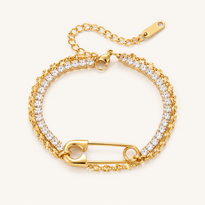 Safety Pin Tennis Bracelet