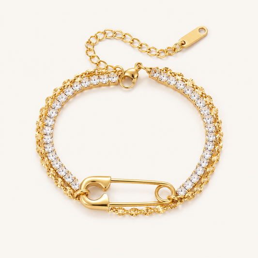 Safety Pin Tennis Bracelet