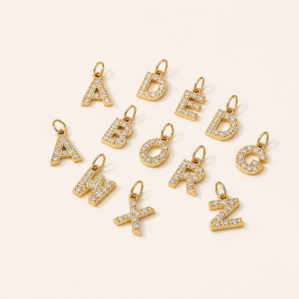 Crystal Letter Charms